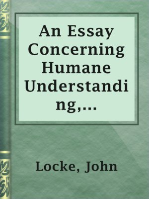 cover image of An Essay Concerning Humane Understanding, Volume 2